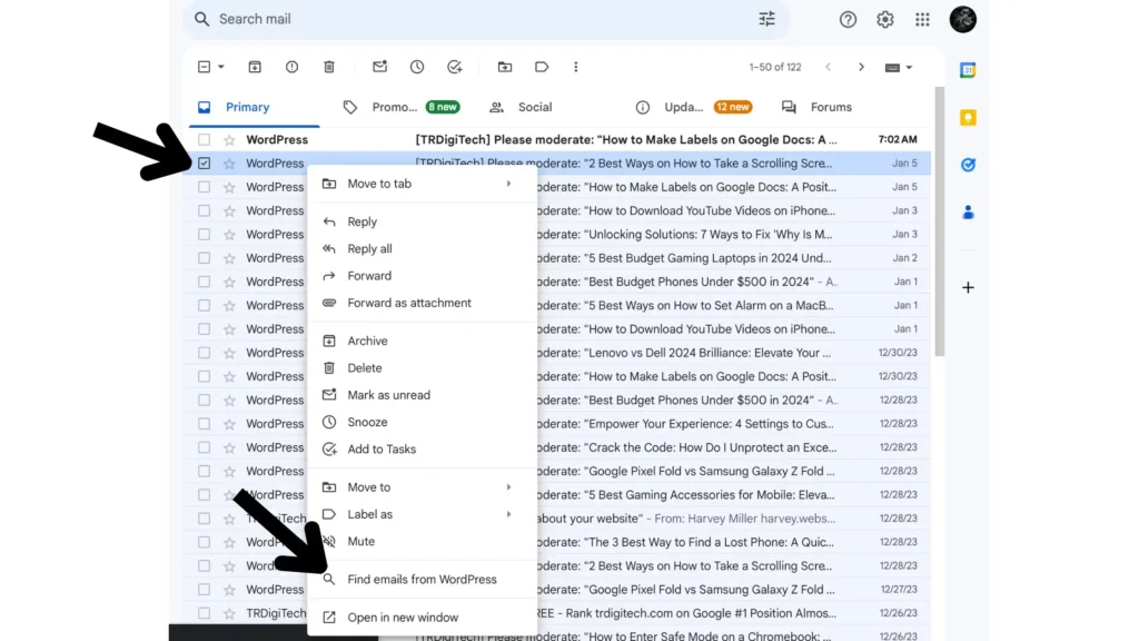 Delete All Emails from One Sender in Gmail