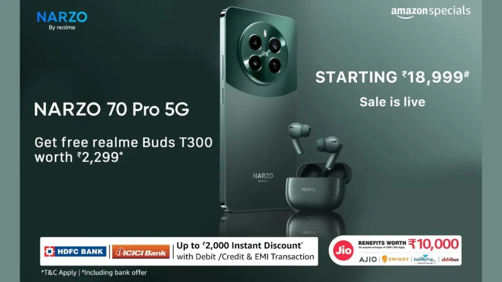 Realme Narzo 70 Pro launches offer in India.
