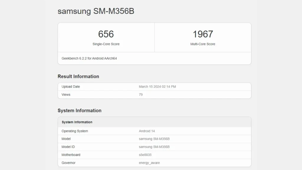 Samsung Galaxy M35 5G Geekbench Score Leaked.