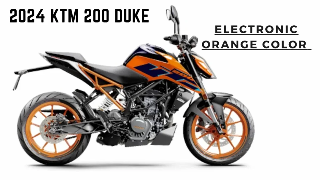 2024 KTM 200 Duke New Electronic Orange color scheme